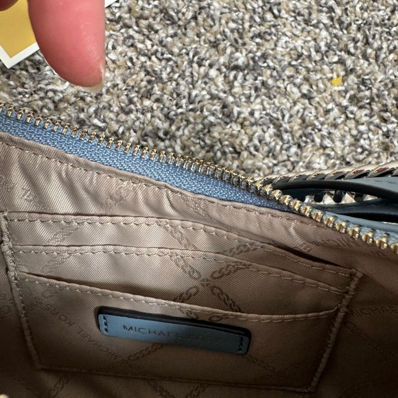 Michael Kors Powder Blue Monogram Embossed Mini Shoulder Bag - Picture 11 of 15